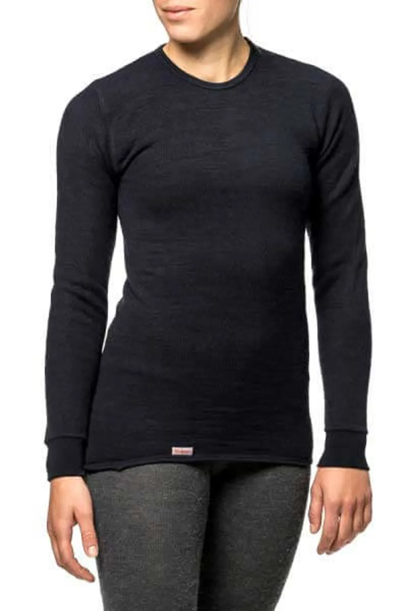 Woolpower 200 Unisex Merino Crewneck Baselayer - Black-2
