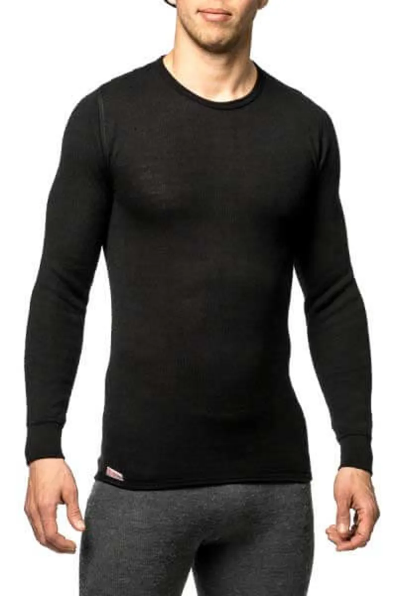Woolpower 200 Unisex Merino Crewneck Baselayer - Black-1
