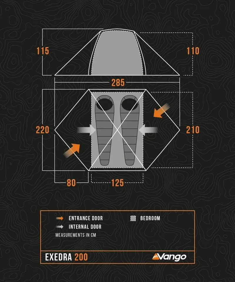 Vango Exedra 200 2 Person Tent 2.23kg - Forest Green-10