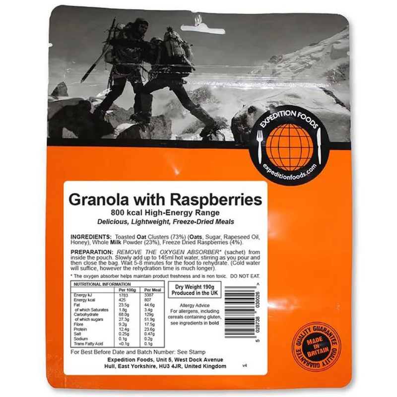 Expedition Foods Freeze Dried - Granola with Raspberries 800KCAL