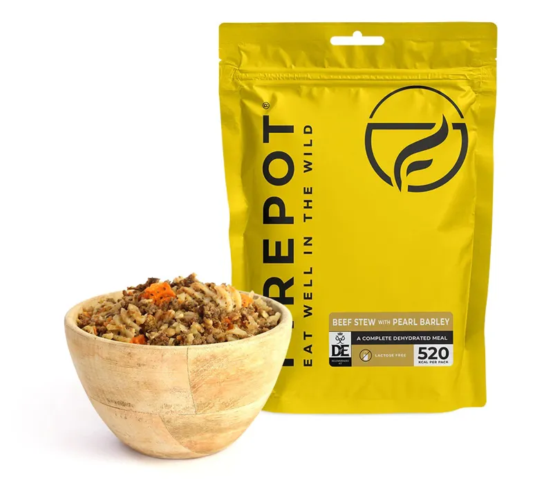 Firepot Beef Stew with Pearl Barley Dehydrated Meal 110g LF DofE Approved