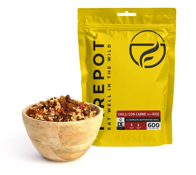 Firepot Foods Chilli Con Carne With Rice  Dehydrated Meal 135g GF LF DofE Approved