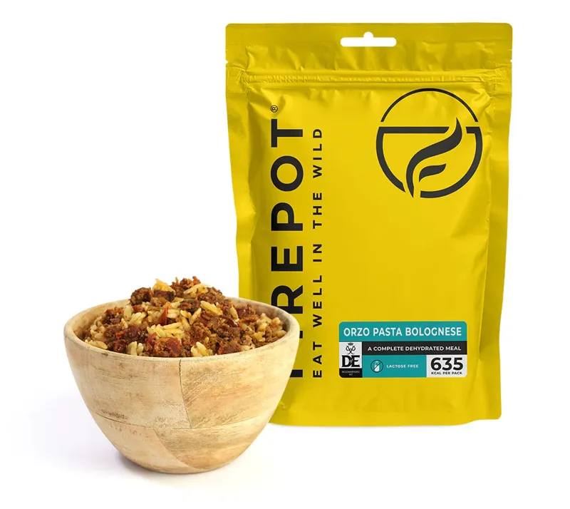 Firepot Foods Orzo Pasta Bolognese  Dehydrated Meal 135g LF DofE Approved