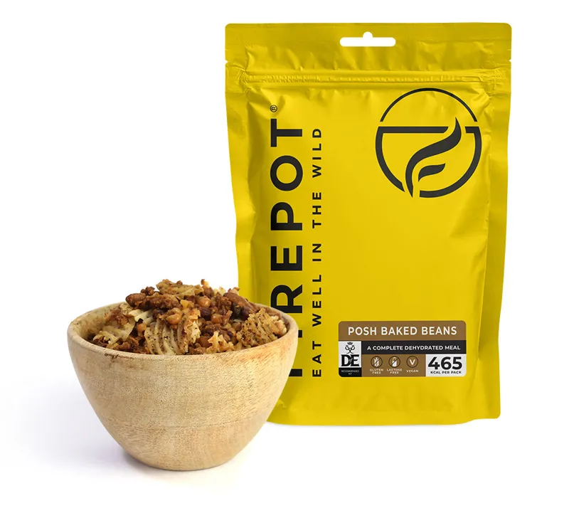 Firepot Foods Posh Baked Beans  Dehydrated Meal 135g  GF LF Vegan DofE Approved