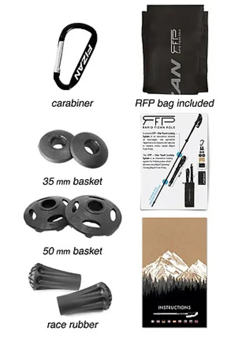 Fizan RFP Trek Folding Trekking Poles Cork Handles - Pair-5