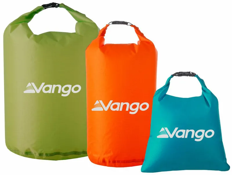 Vango Dry Bags Set 3L 6L 12L Waterproof Lightweight Roll Top Bags for Kayaking Cycling Trekking Climbing Outdoor Sports Equipment Storage