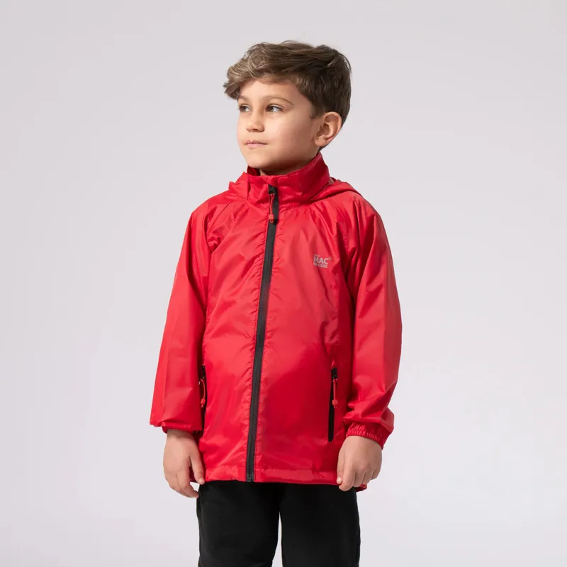 Mac in a Sac Kids Waterproof Jacket- Red  -3