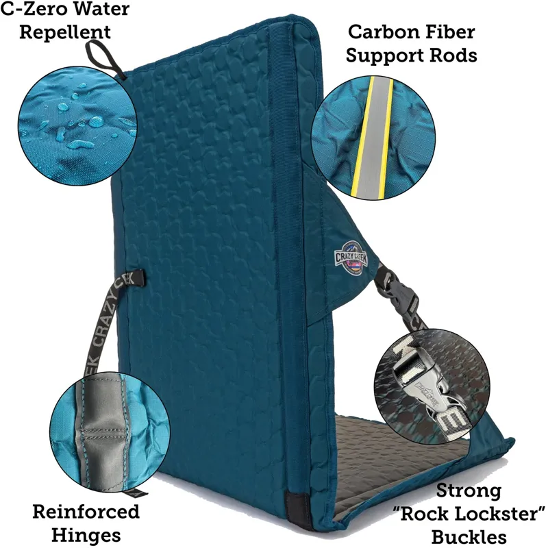 Crazy Creek Hex 2.0 Longback Chair - Aleutian Blue/Slate Grey-1