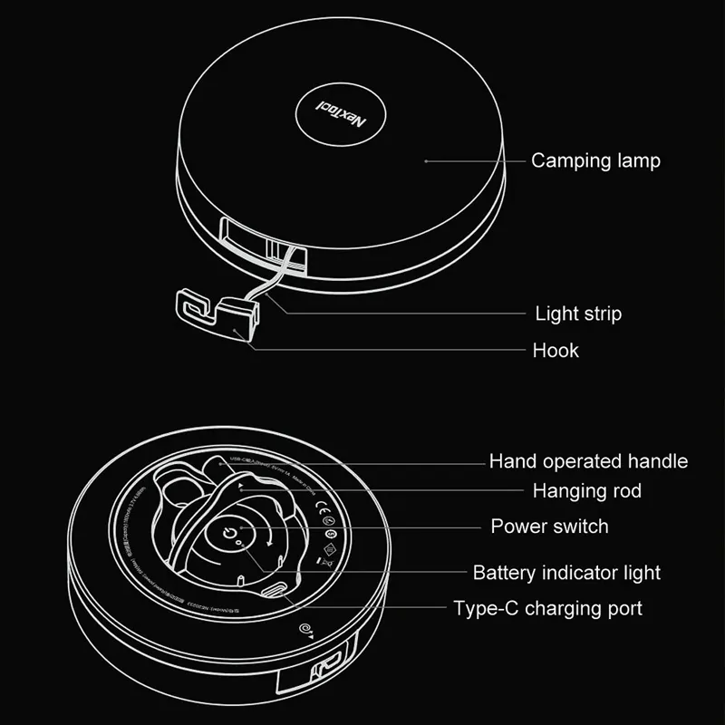 NexTool Milky Way Rechargeable Camping Lantern and 10m String Lights-5