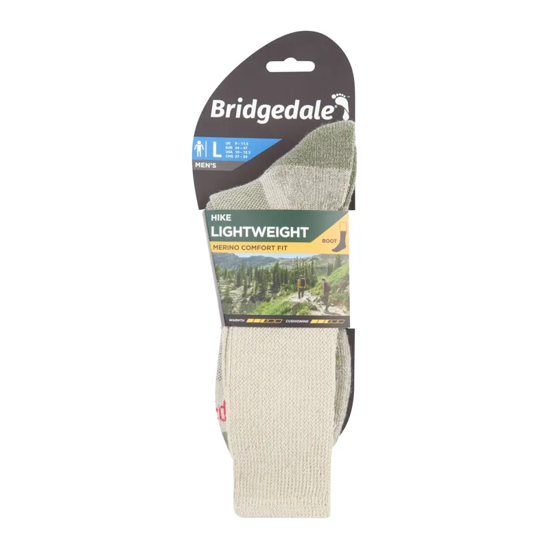 Bridgedale Mens Hike Lightweight Merino Comfort Socks - Natural-2