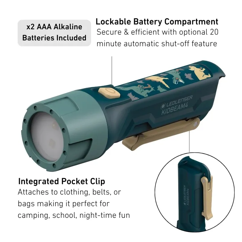 Ledlenser KIDBEAM4 Torch - Green 70lm-1