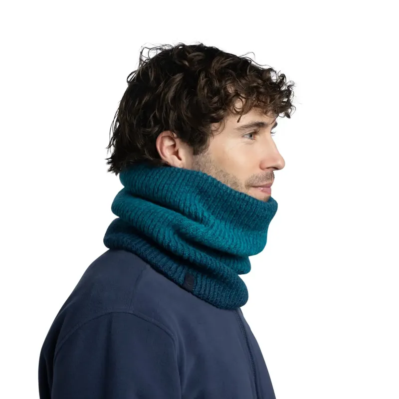 Buff Knitted and Fleece Neck Warmer Marin Blue Ink-1