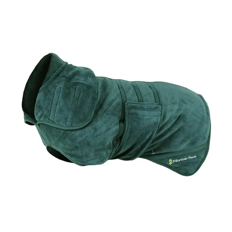 Mountain Paws Microfibre Dog Robe Large - Green-4