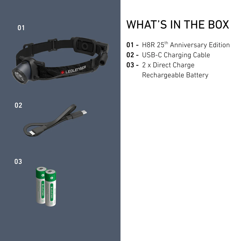 Ledlenser H8R Headtorch - Value Pack with Additional Battery - 25yr Warranty-2