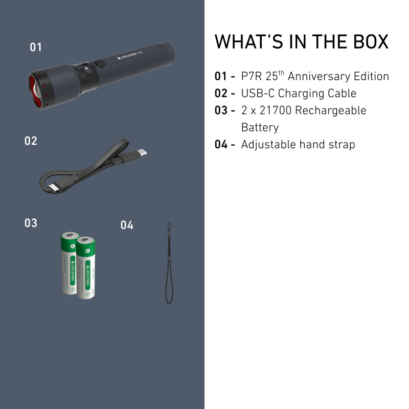 Ledlenser P7R Flashlight Torch - Value Pack with Additional Battery - 25yr Warranty-2