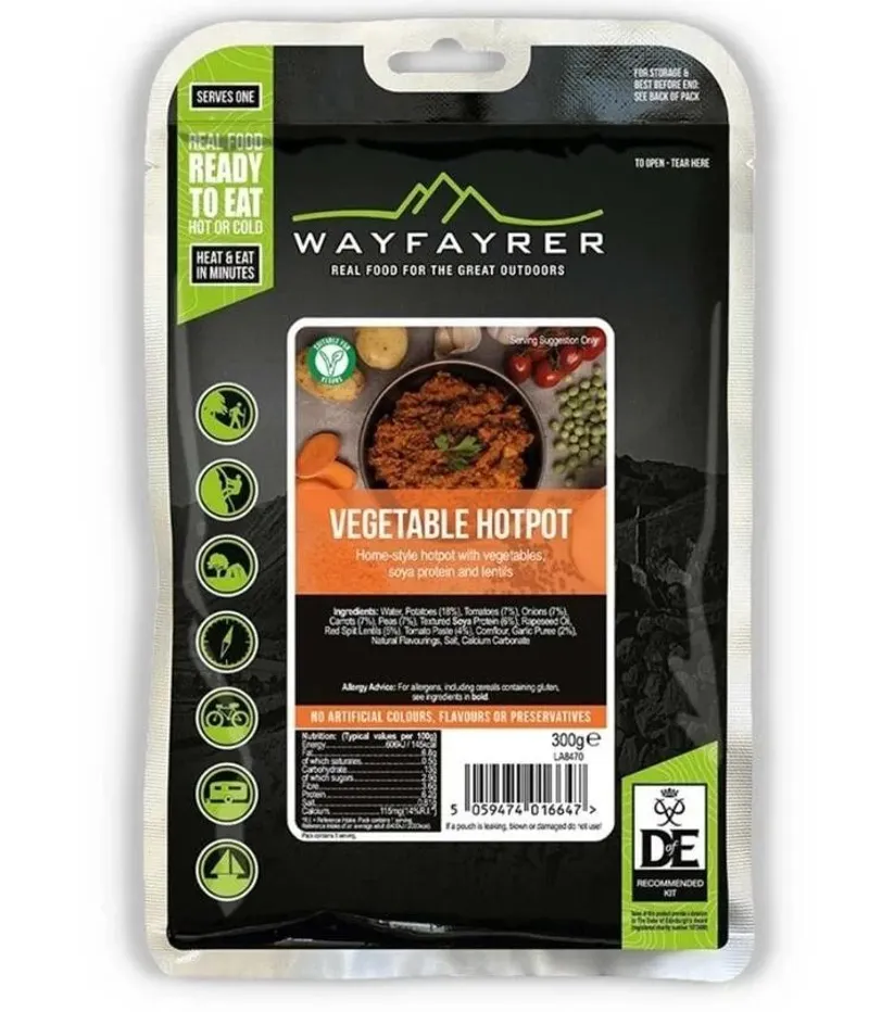Wayfayrer Vegetable Hot Pot LF DofE Approved Boil in the Bag Camping Meal 300g 435 kcal