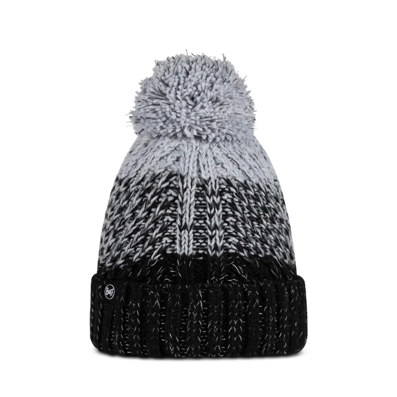Buff Knitted and Fleece Band Beanie Akna Graphite