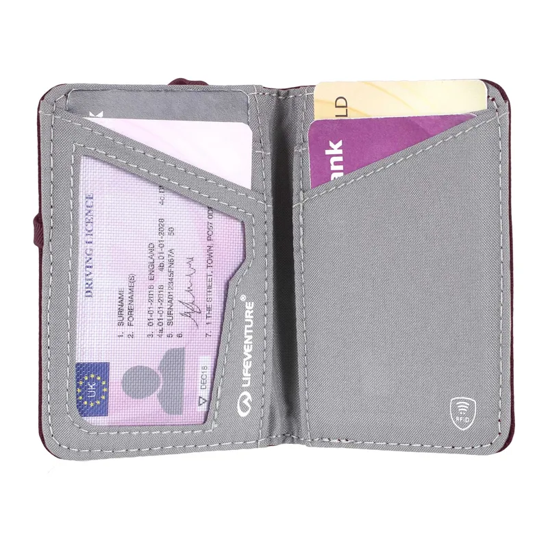 Lifeventure RFiD Card Wallet Plum-3