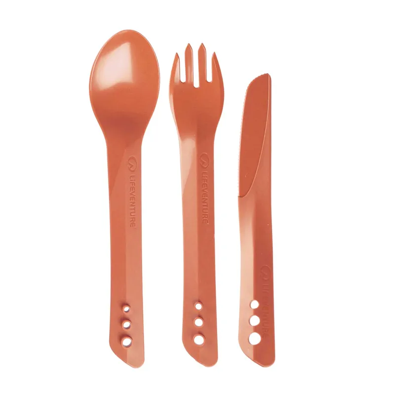 Lifeventure Ellipse Cutlery Set - Rust Red