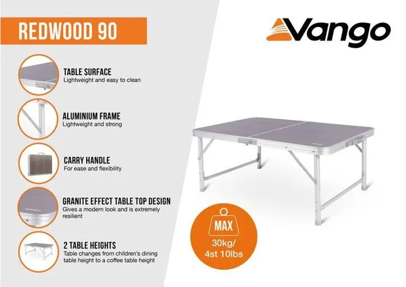 Vango Redwood Duo 90 Camping Table-2
