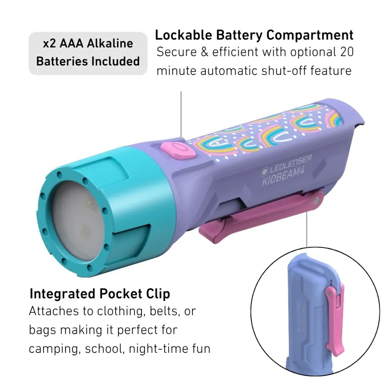 Ledlenser KIDBEAM4 Torch - Purple 70lm-1