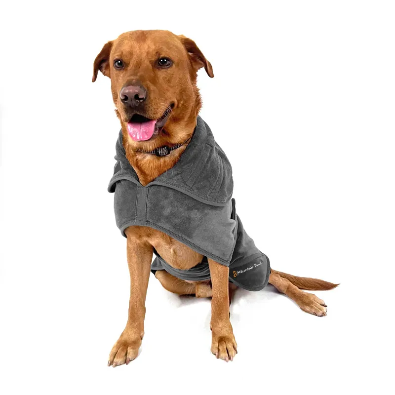 Mountain Paws Dog Robe - Grey Large-3