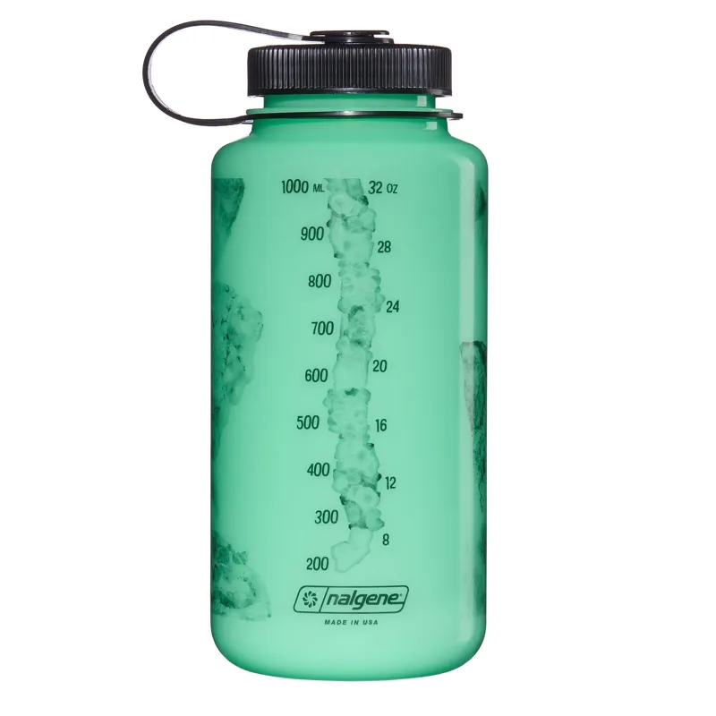 Nalgene Special Edition 1 Litre Sustain Wide Mouth Water Bottle - GLO WYLD - Black Crystals-2