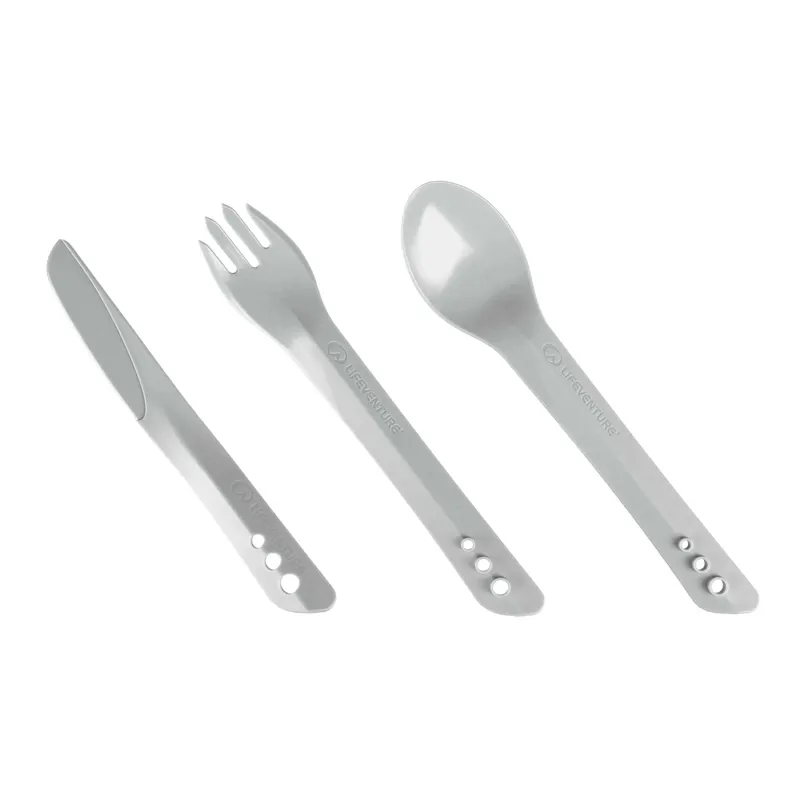 Lifeventure Ellipse Cutlery Set - Light Grey-2