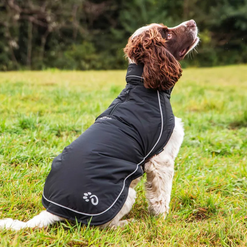 Mountain Paws Fleece Lined Dog Raincoat - Black-8