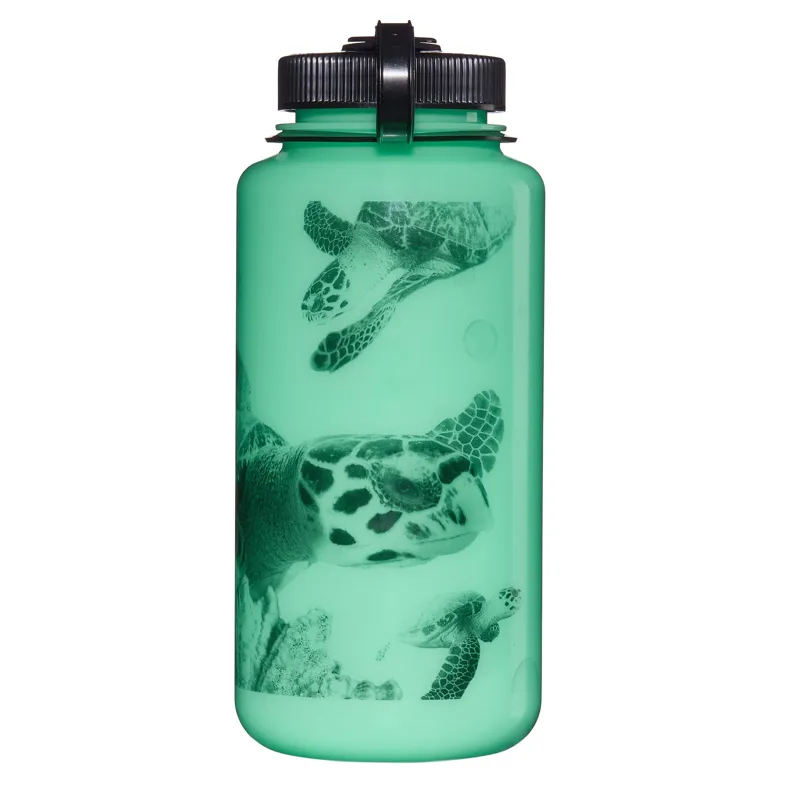 Nalgene Special Edition 1 Litre Sustain Wide Mouth Water Bottle - GLO WYLD - Black Turtle-1