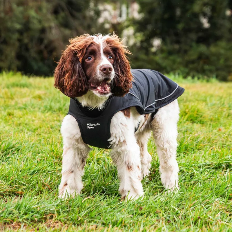 Mountain Paws Fleece Lined Dog Raincoat - Black