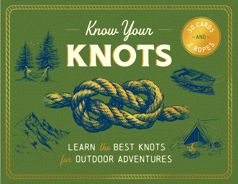 Know Your Knots : Learn the best knots for outdoor adventures - 30 cards and 2 ropes-1