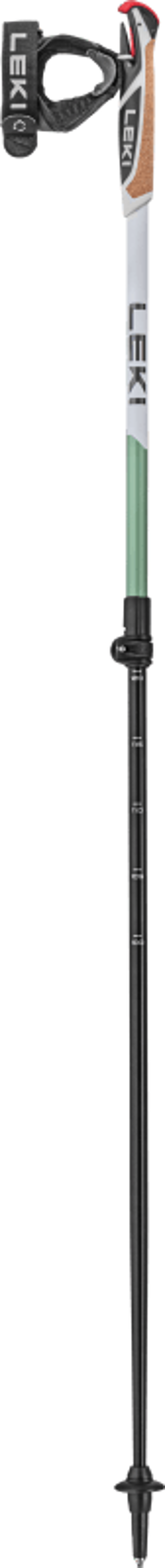 Leki Unisex Spin Shark SL - Aluminium Nordic Walking Poles - Pair - White and Green 208g - 100-130cm-1