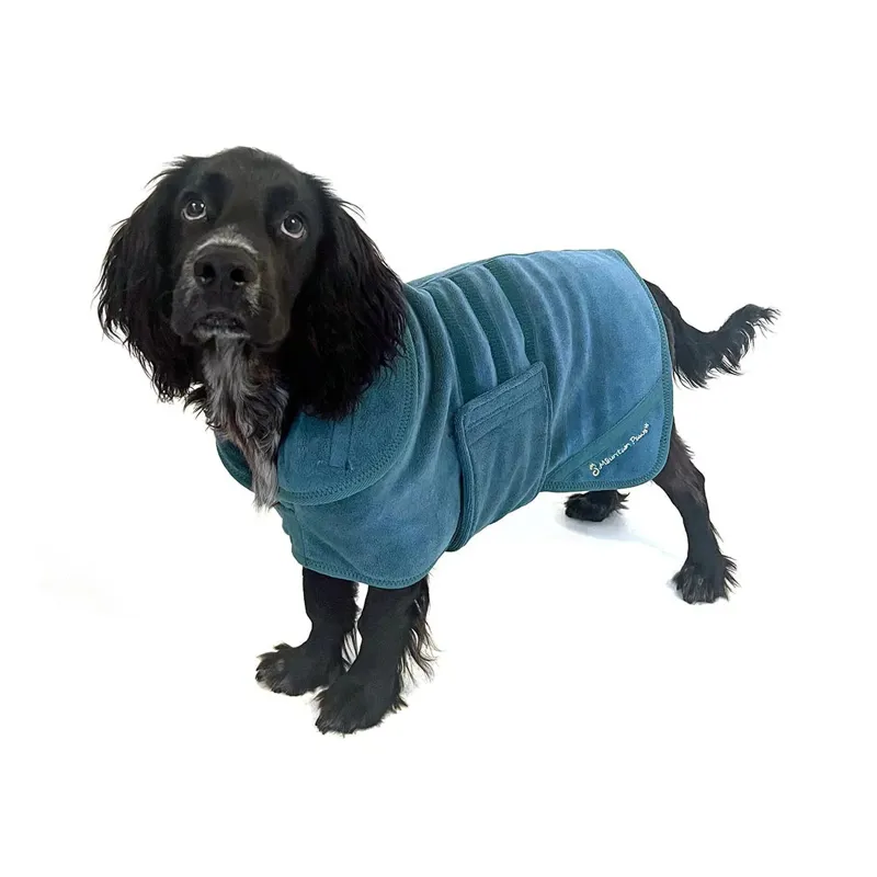 Mountain Paws Microfibre Dog Robe - Blue-7