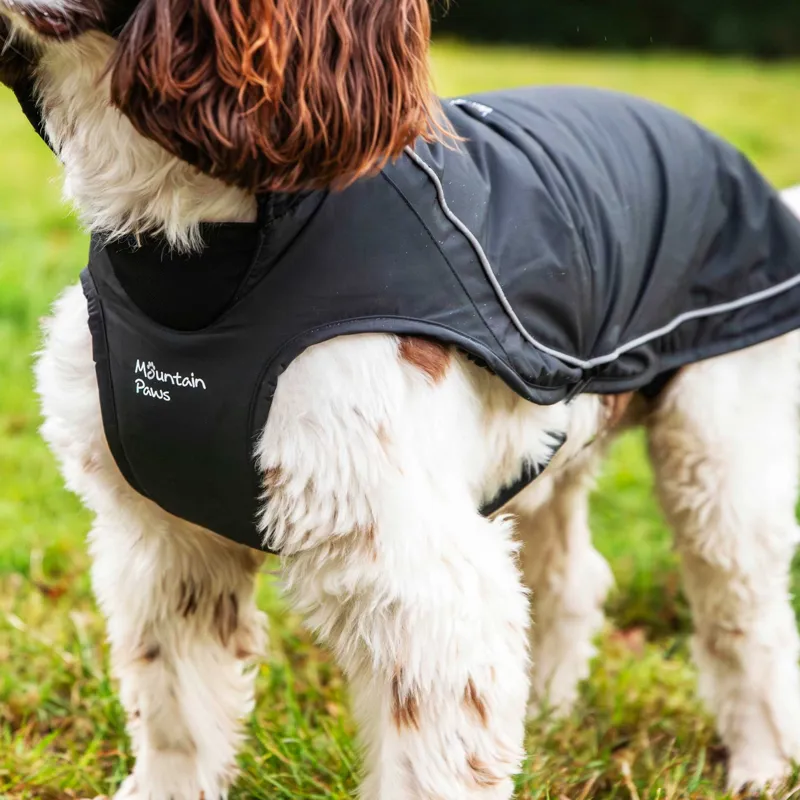Mountain Paws Fleece Lined Dog Raincoat - Black-9