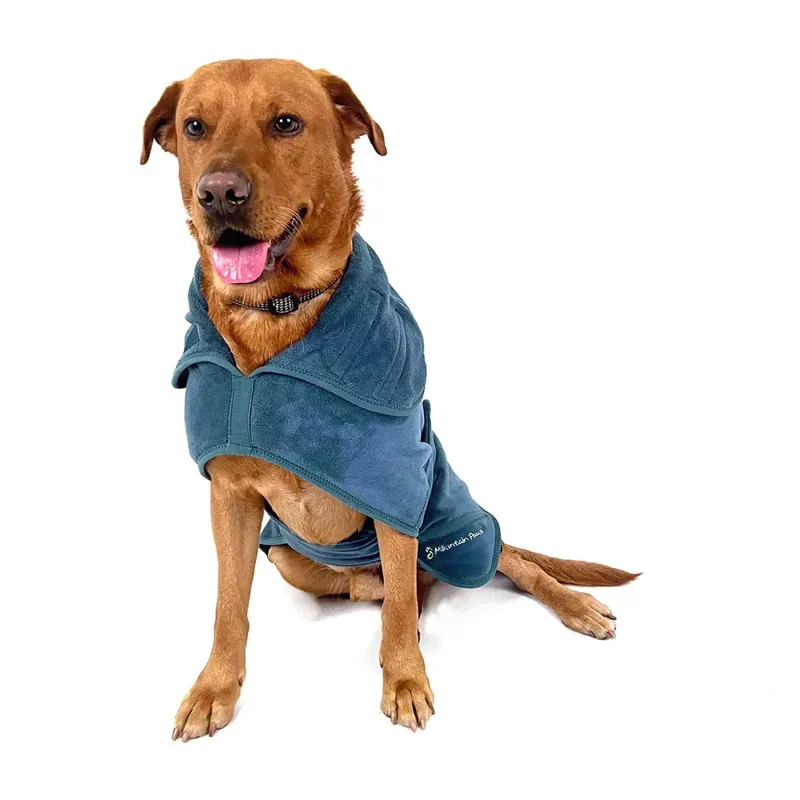 Mountain Paws Microfibre Dog Robe - Blue-8