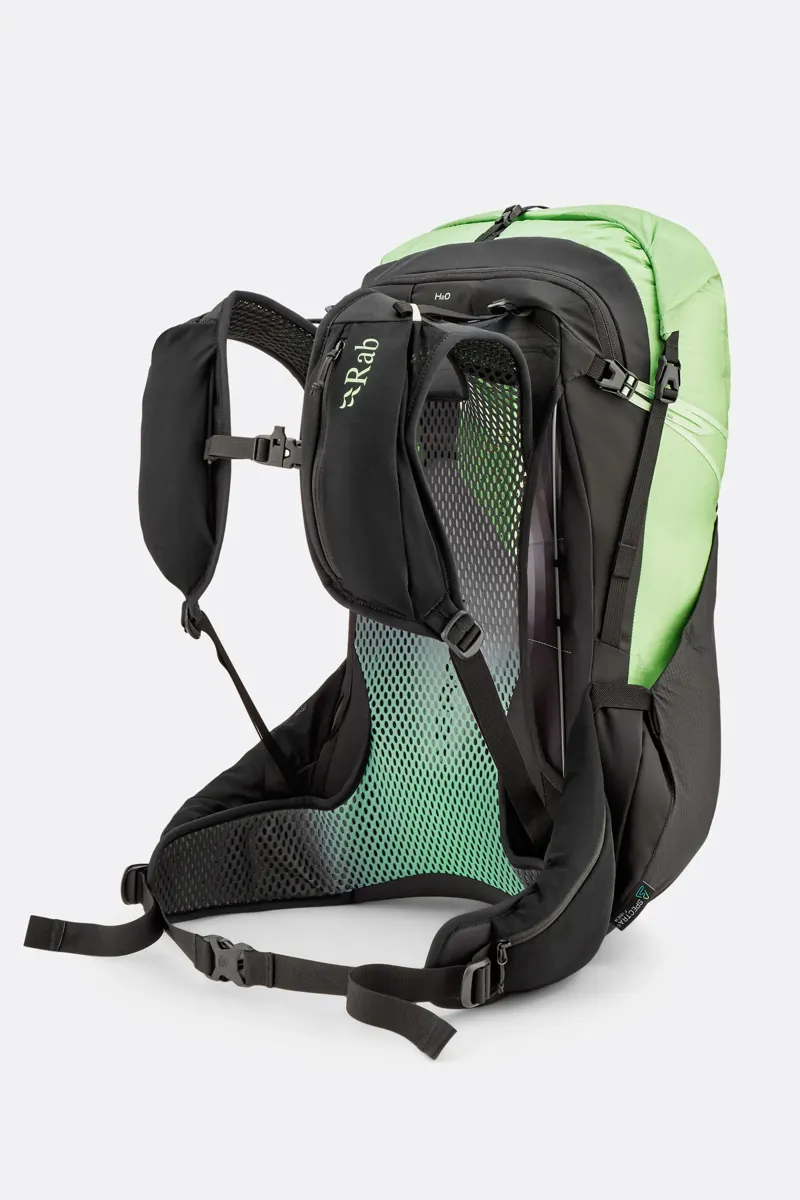 Rab Syclon XP 28ND Lightweight and Waterproof Backpack - Black/Dark Fig Green - Narrow Dimensions-3