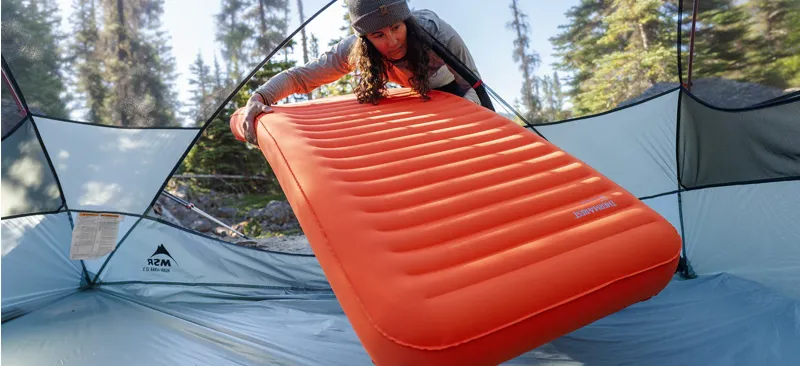 Thermarest Neoloft Air Pad Camping Sleeping Mat - Regular Size - Ember Orange - 56 x 185 x 11.7cm - 710g - R Value 4.7-7