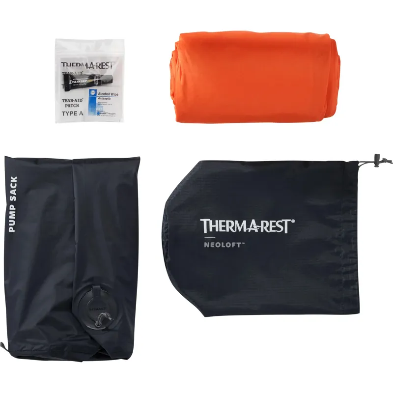 Thermarest Neoloft Air Pad Camping Sleeping Mat Regular Wide Size Ember Orange 66 x 185 x 11.7 cm  850g R Value 4.7-11
