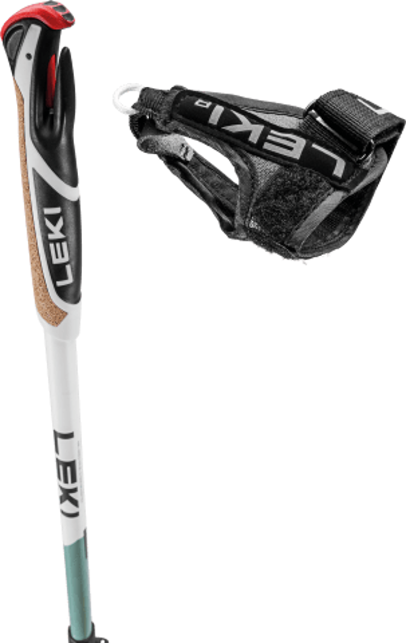 Leki Unisex Spin Shark SL - Aluminium Nordic Walking Poles - Pair - White and Green 208g - 100-130cm-3