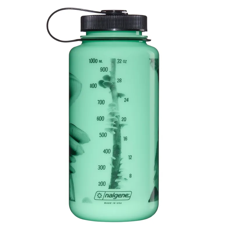 Nalgene Special Edition 1 Litre Sustain Wide Mouth Water Bottle - GLO WYLD - Black Mushrooms-2
