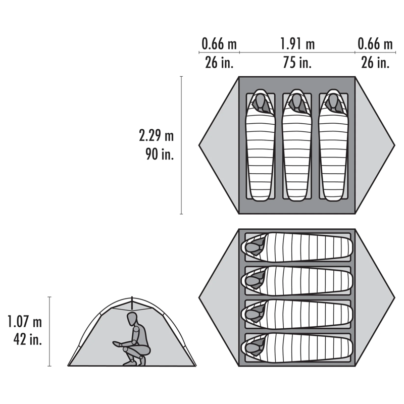 MSR Hubba Hubba HD 3 Person Backpacking Tent 2.20kg -1