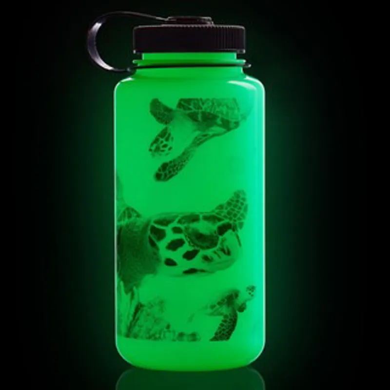 Nalgene Special Edition 1 Litre Sustain Wide Mouth Water Bottle - GLO WYLD - Black Turtle