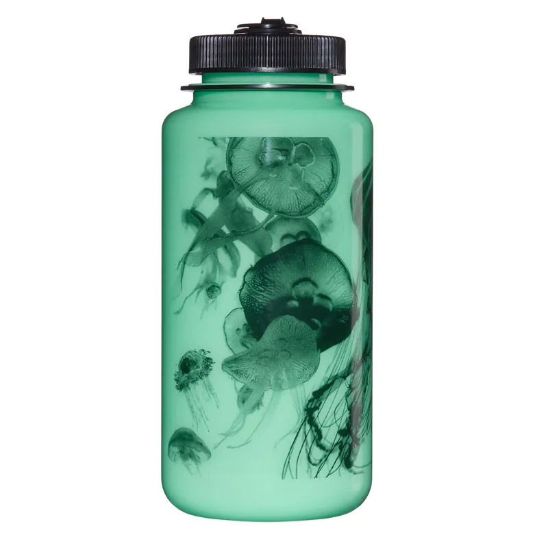Nalgene Special Edition 1 Litre Sustain Wide Mouth Water Bottle - GLO WYLD - Black Jelly Fish-1
