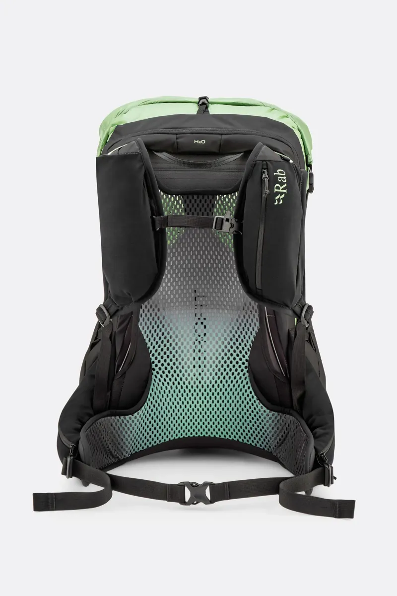 Rab Syclon XP 28ND Lightweight and Waterproof Backpack - Black/Dark Fig Green - Narrow Dimensions-1