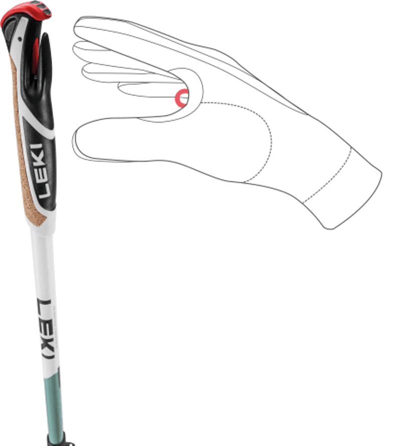 Leki Unisex Spin Shark SL - Aluminium Nordic Walking Poles - Pair - White and Green 208g - 100-130cm-5
