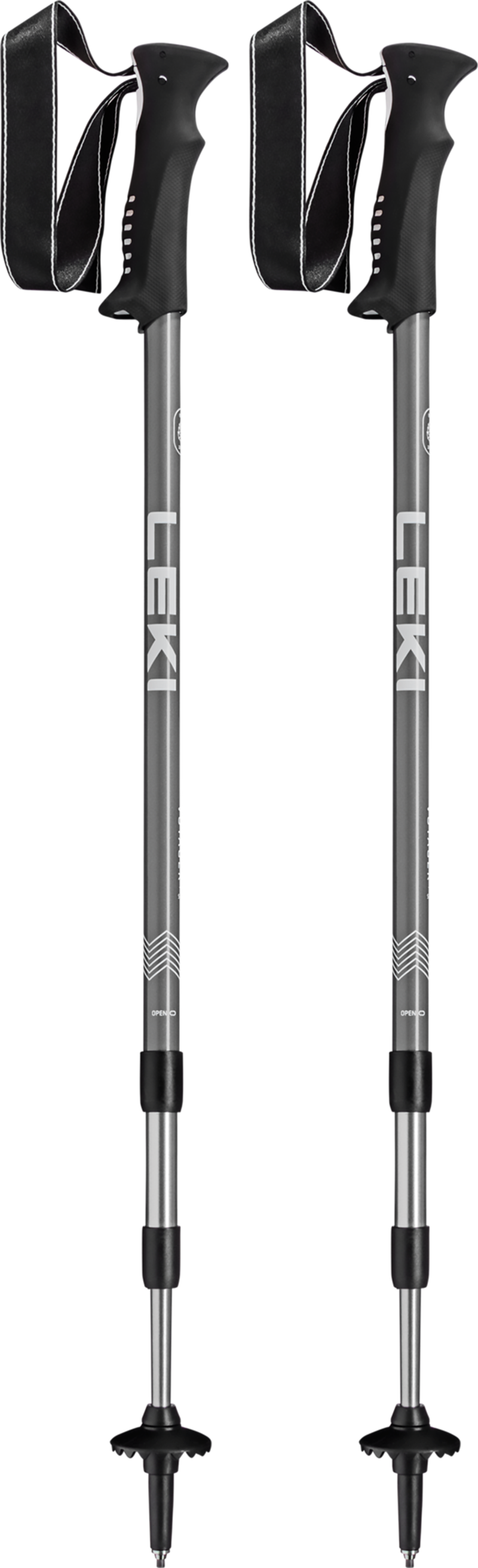 Leki Unisex Voyager Trekking Poles - Pair - Silver and Grey/White - 110-145cm