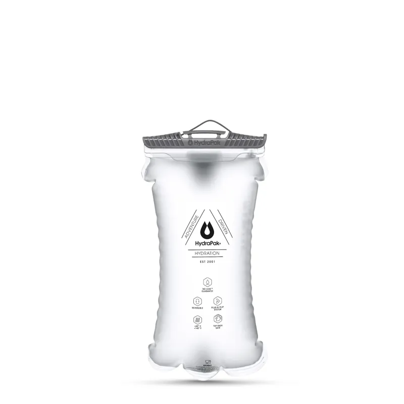 Hydrapak Velocity 2L Water Bladder Reservoir with Drinking Hose - Clear-1