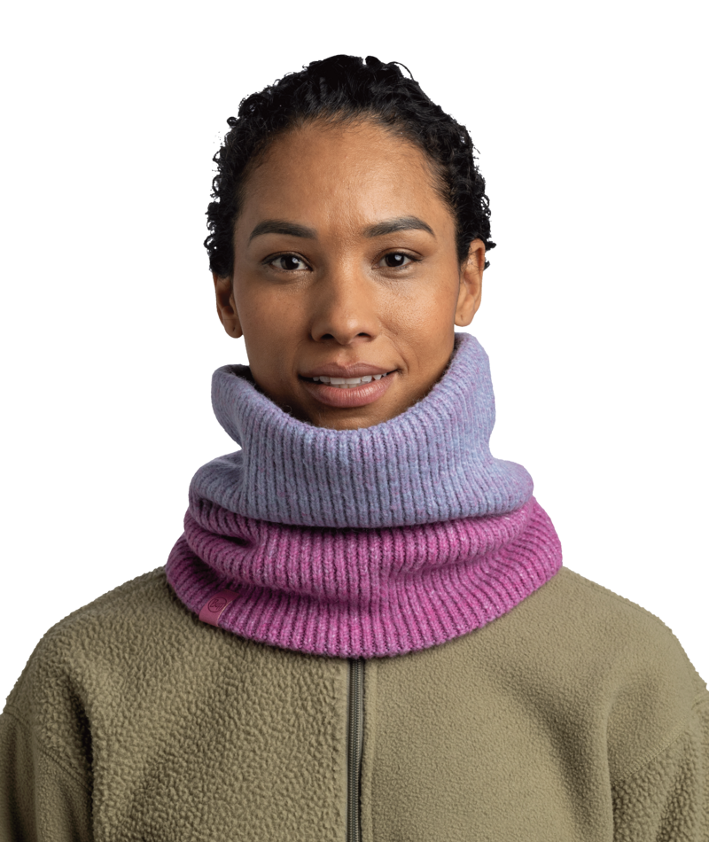 Buff Knitted and Fleece Neck Warmer Marin Orchid-1