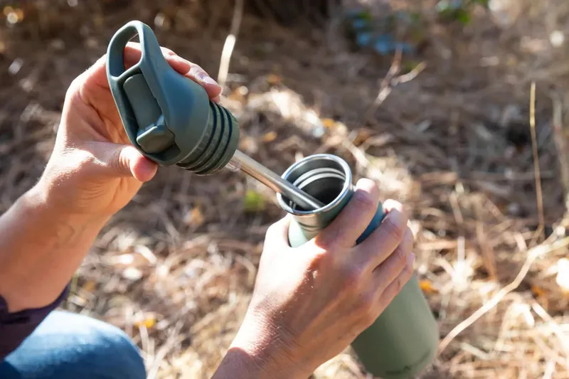 Klean Kanteen Classic Water Bottle with Flip Seal Sport Cap 800ml - Clear Sky-7